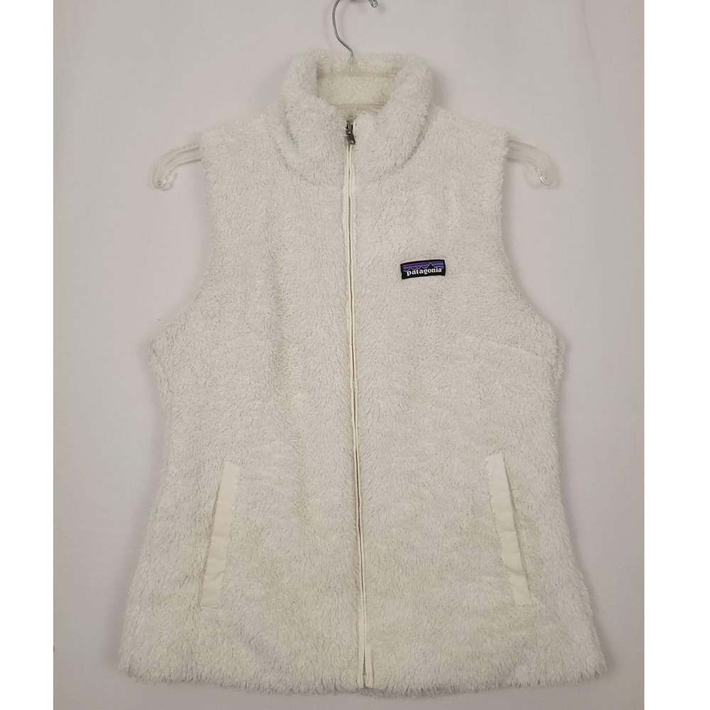 Patagonia Los Gatos Fleece Vest Womens Small Cream White Full Zip EUC